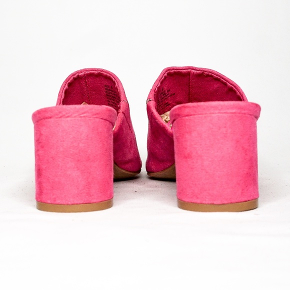 GAP Open-Toe Pink Block Heel Faux Suede 6 NWOT - Picture 5 of 8